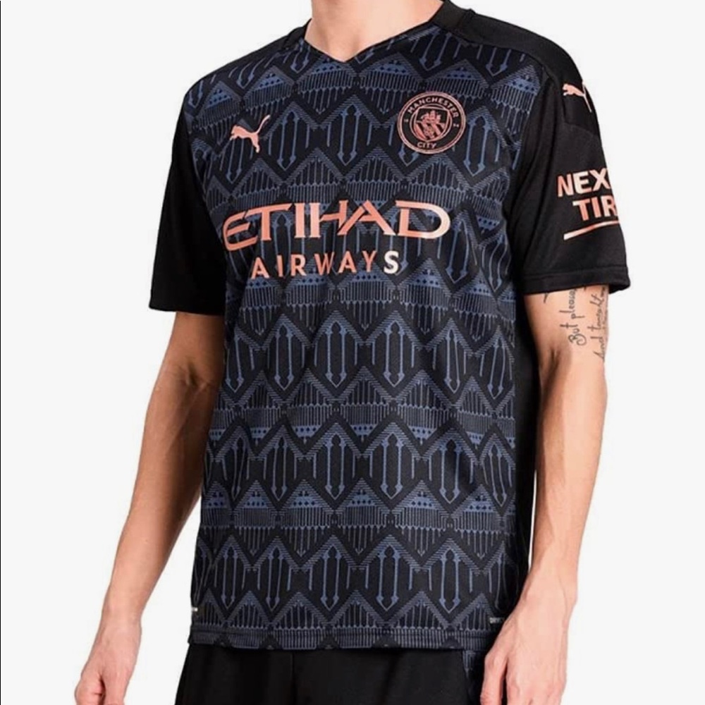 Puma black Manchester City soccer / football jersey